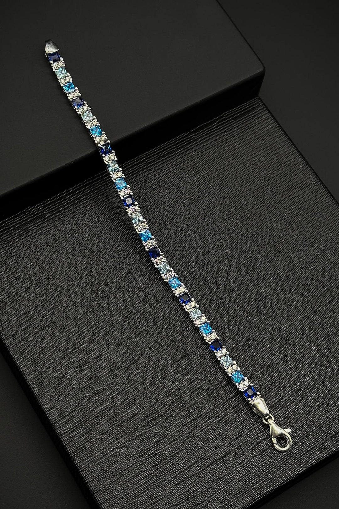 NVM FRNCH 925 Sterling Silver Italian Model Multi-Colored Zircon Stone Tennis Men's Bracelet FRJ12337-3337-CK - University City