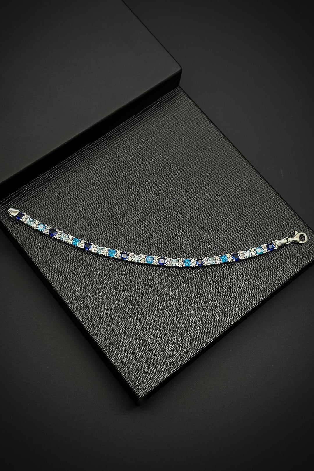 NVM FRNCH 925 Sterling Silver Italian Model Multi-Colored Zircon Stone Tennis Men's Bracelet FRJ12337-3337-CK - University City