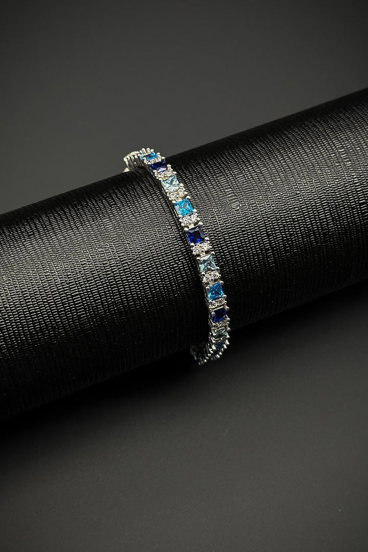 NVM FRNCH 925 Sterling Silver Italian Model Multi-Colored Zircon Stone Tennis Men's Bracelet FRJ12337-3337-CK - University City