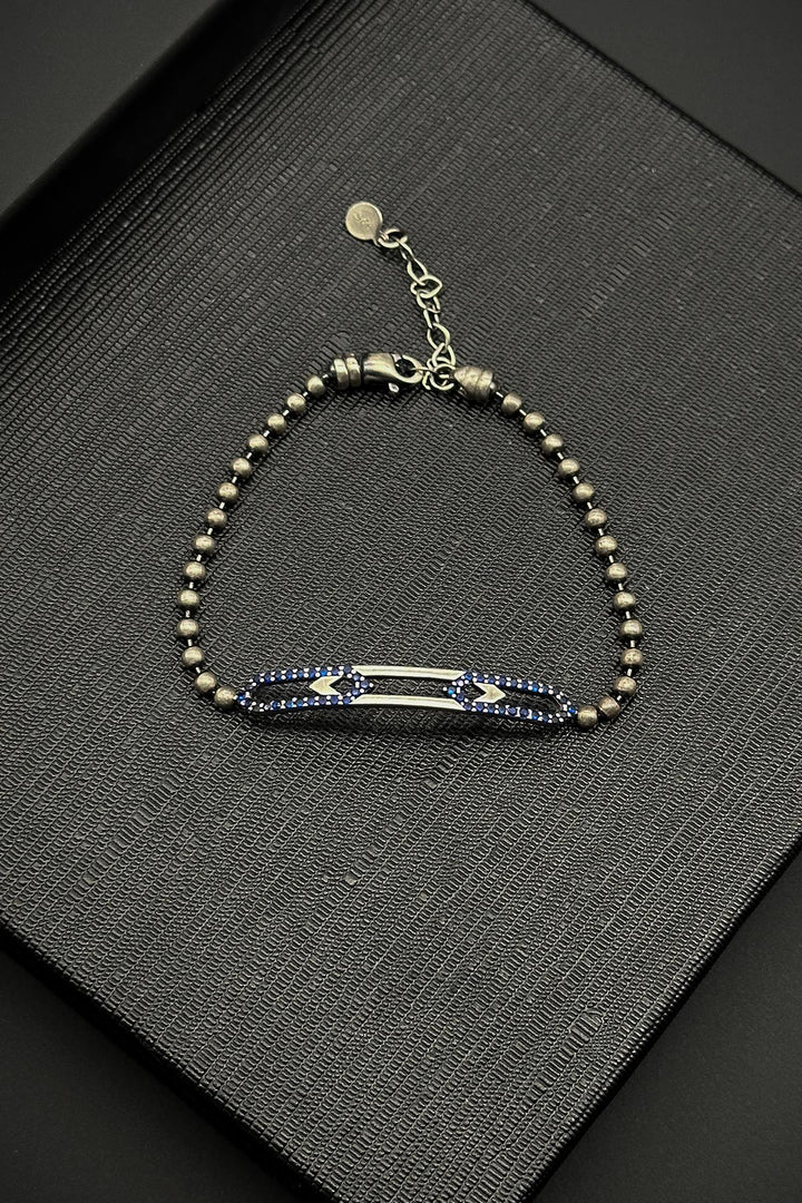 NVM FRNCH 925 Sterling Silver Italian Model Zircon Stone Silver Color Men's Bracelet FRJ12226-3226-AT - Ostend