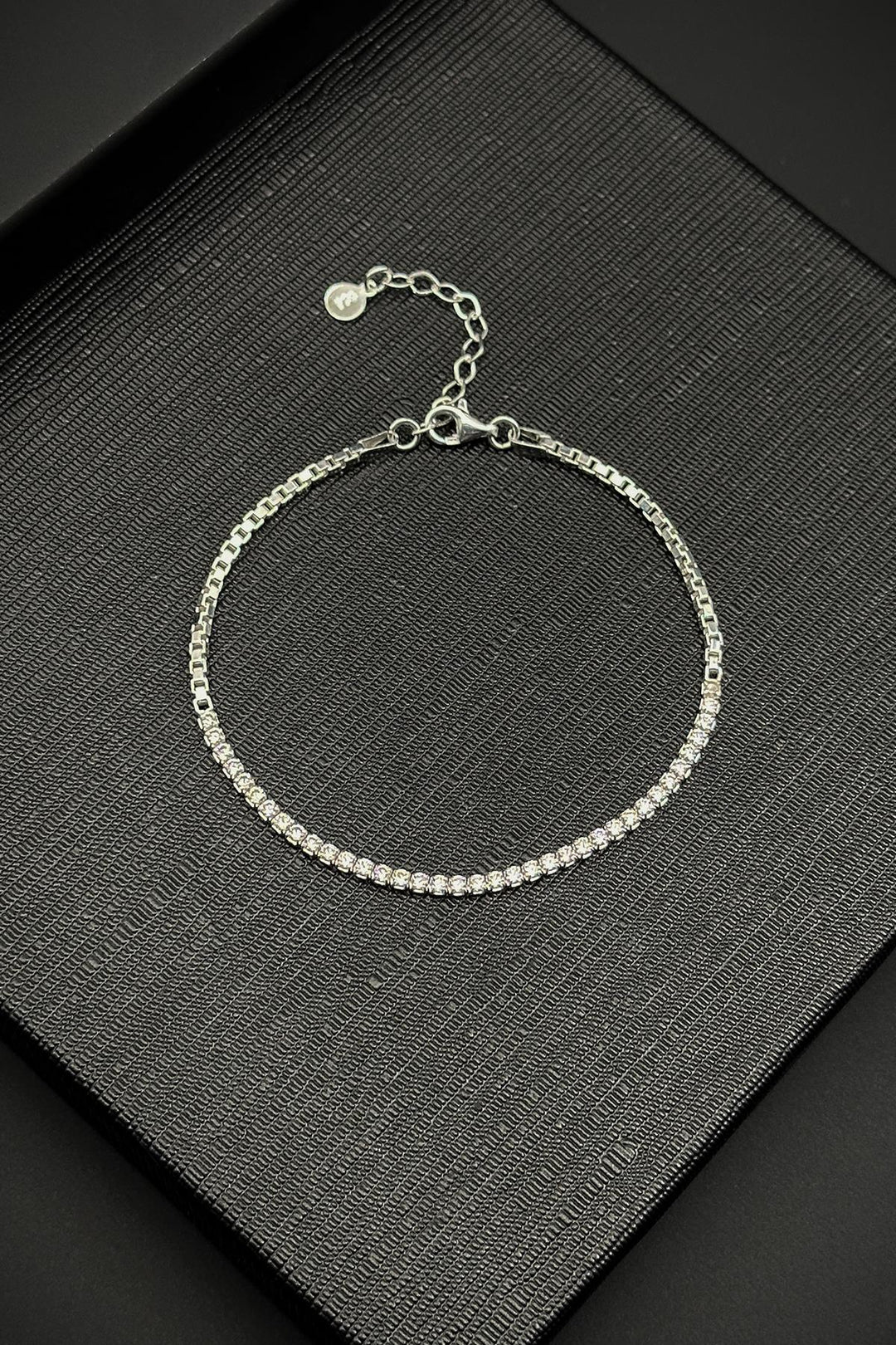 NVM FRNCH 925 Sterling Silver Italian Model Zircon Stone Silver Color Men's Bracelet FRJ12234-3234-A - Witten