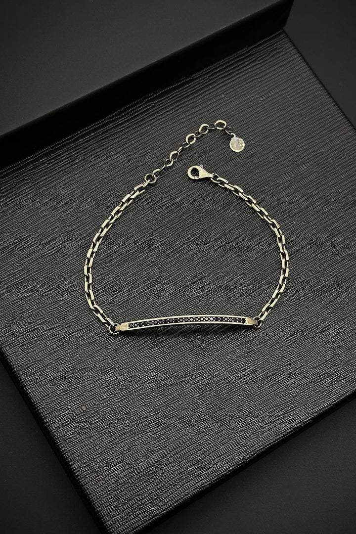 NVM FRNCH 925 Sterling Silver Italian Model Zircon Stone Silver Color Men's Bracelet FRJ12368-3368-B2 - Brăila