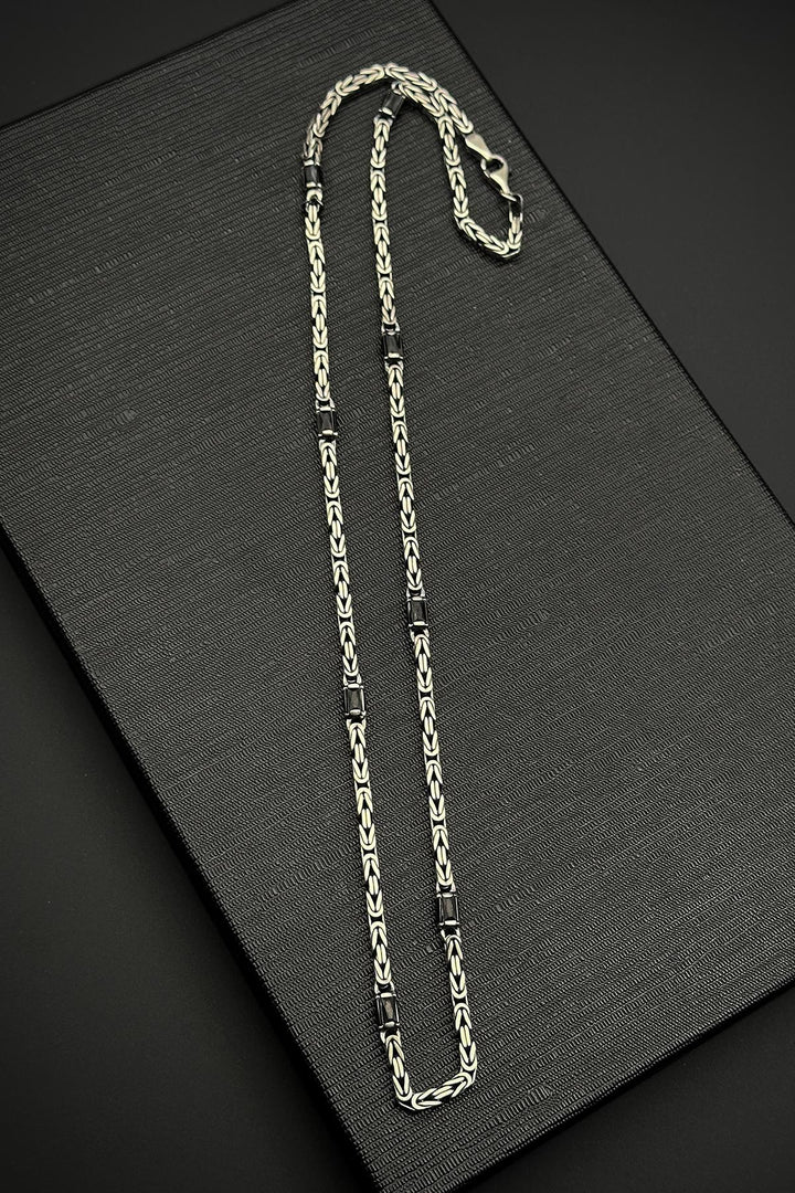 NVM FRNCH 925 Sterling Silver Italian Model Zircon Stone Silver Color Men's Necklace FRJ30767-867-AB2 - Delano