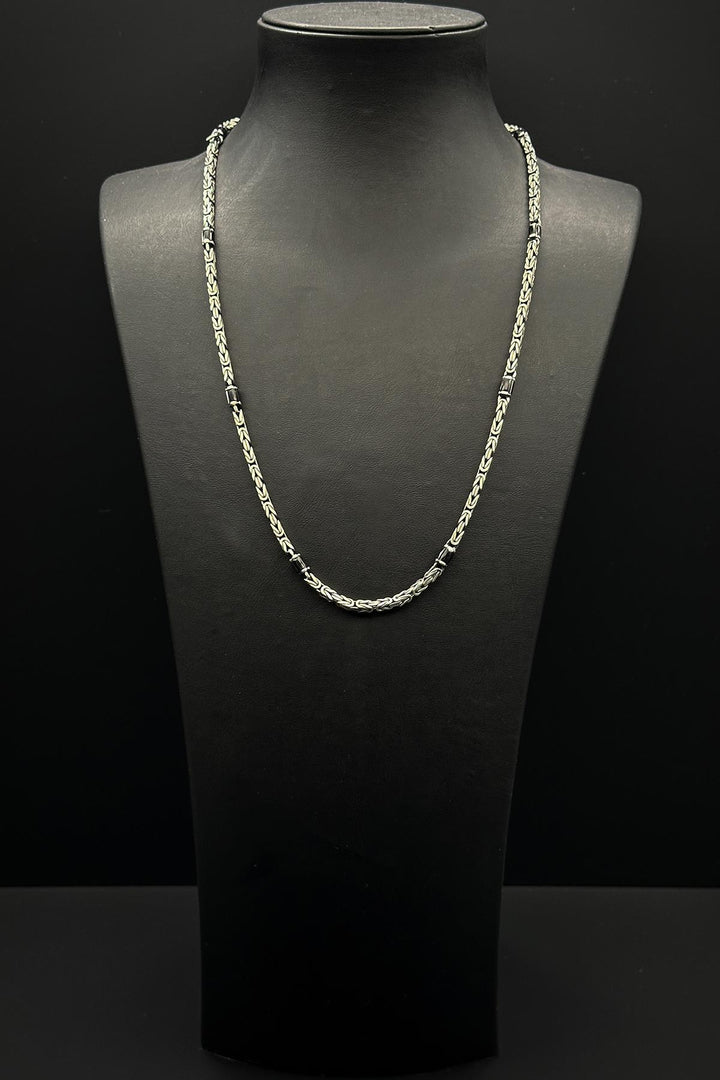 NVM FRNCH 925 Sterling Silver Italian Model Zircon Stone Silver Color Men's Necklace FRJ30767-867-AB2 - Delano