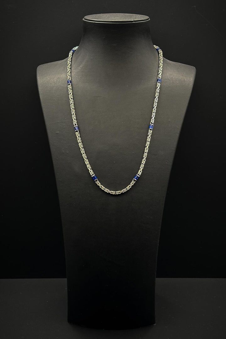 NVM FRNCH 925 Sterling Silver Italian Model Zircon Stone Silver Color Men's Necklace FRJ30767-867-AL - Löhne