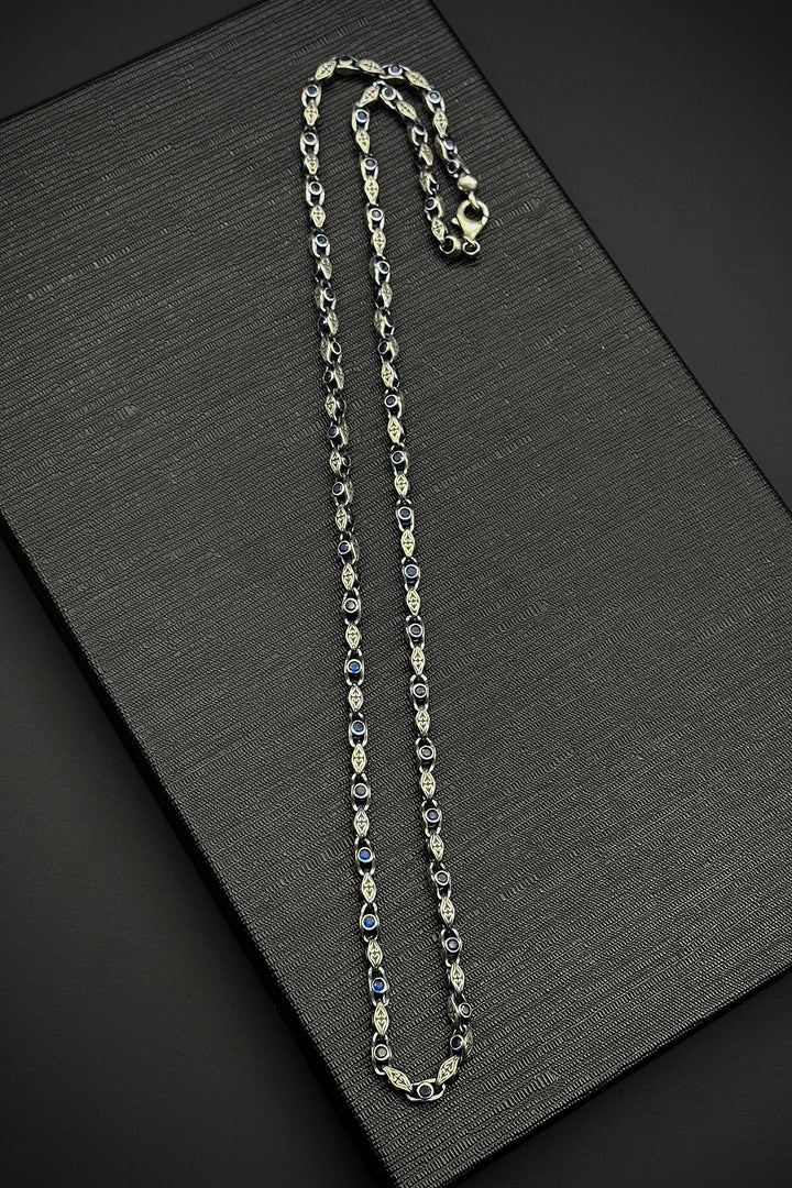 NVM FRNCH 925 Sterling Silver Italian Model Zircon Stone Silver Color Men's Necklace FRJ30768-868-L - Alphen aan den Rijn