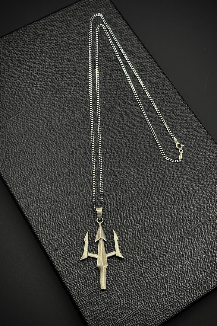 NVM FRNCH 925 Sterling Silver Poseidon Figured Antique Silver Color Men's Necklace FRJ30730-830-A2 - Yorba Linda