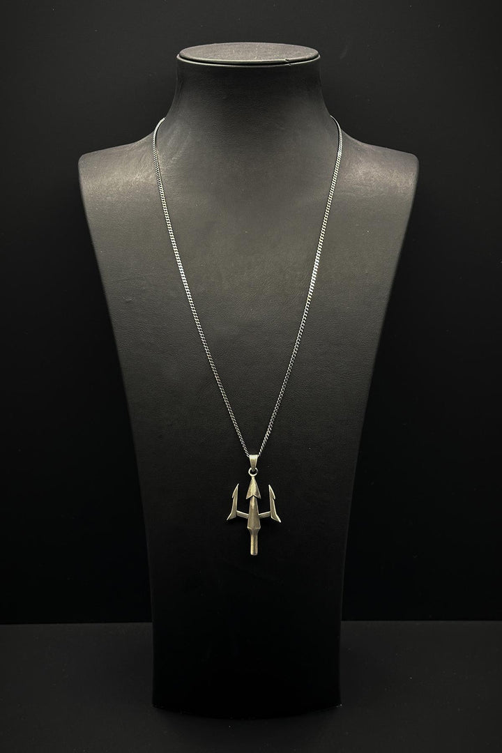 NVM FRNCH 925 Sterling Silver Poseidon Figured Antique Silver Color Men's Necklace FRJ30730-830-A2 - Yorba Linda