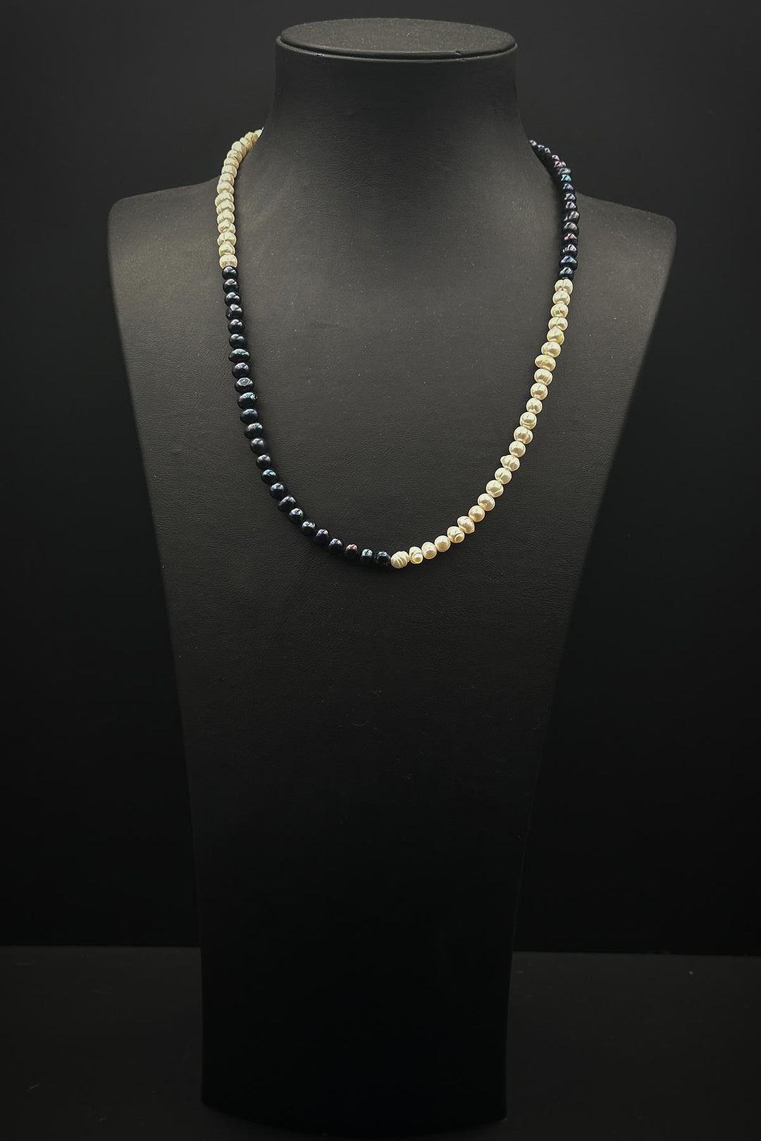 NVM FRNCH 925 Sterling Silver and Pearl Stone Navy-White Color Men's Necklace FRJ30807-907-LA - Suffolk