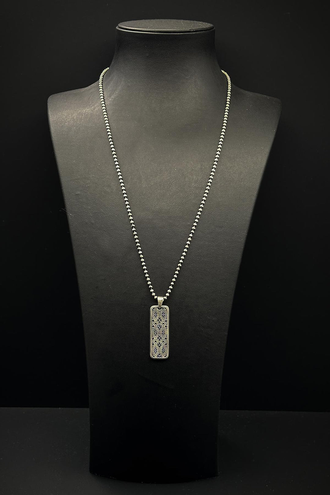 NVM FRNCH 925 Sterling Silver Navy Blue Men's Necklace with Zircon Stone FRJ30762-862-L - Ramos Arizpe
