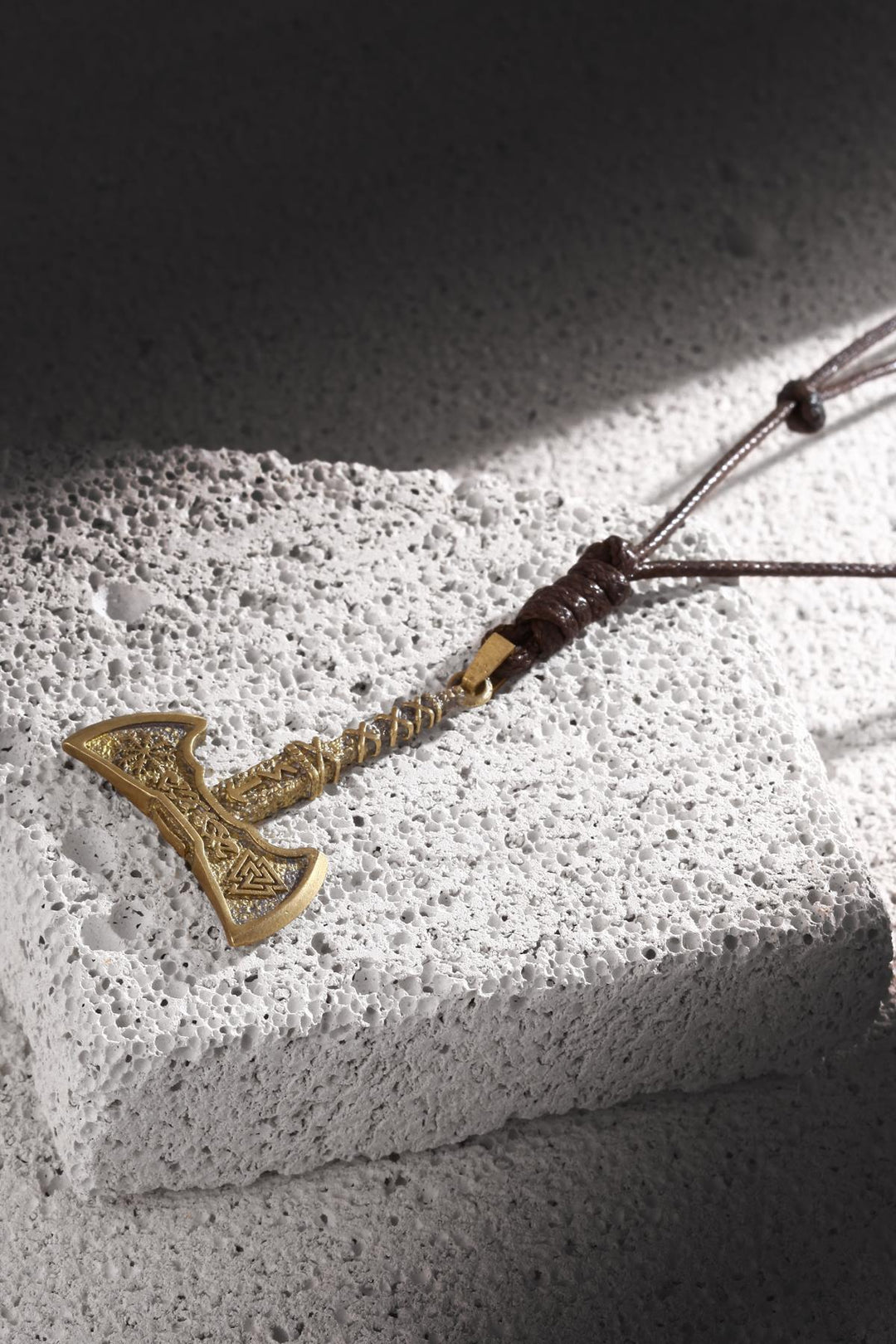 NVM FRNCH Axe Shaped Gold Color Men's Necklace FRJ30435-535-G - Pearland