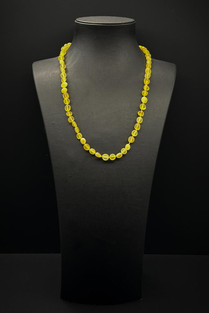 NVM FRNCH Droplet Amber Natural Stone Yellow Color Men's Necklace FRJ30745-845-S - Jackson