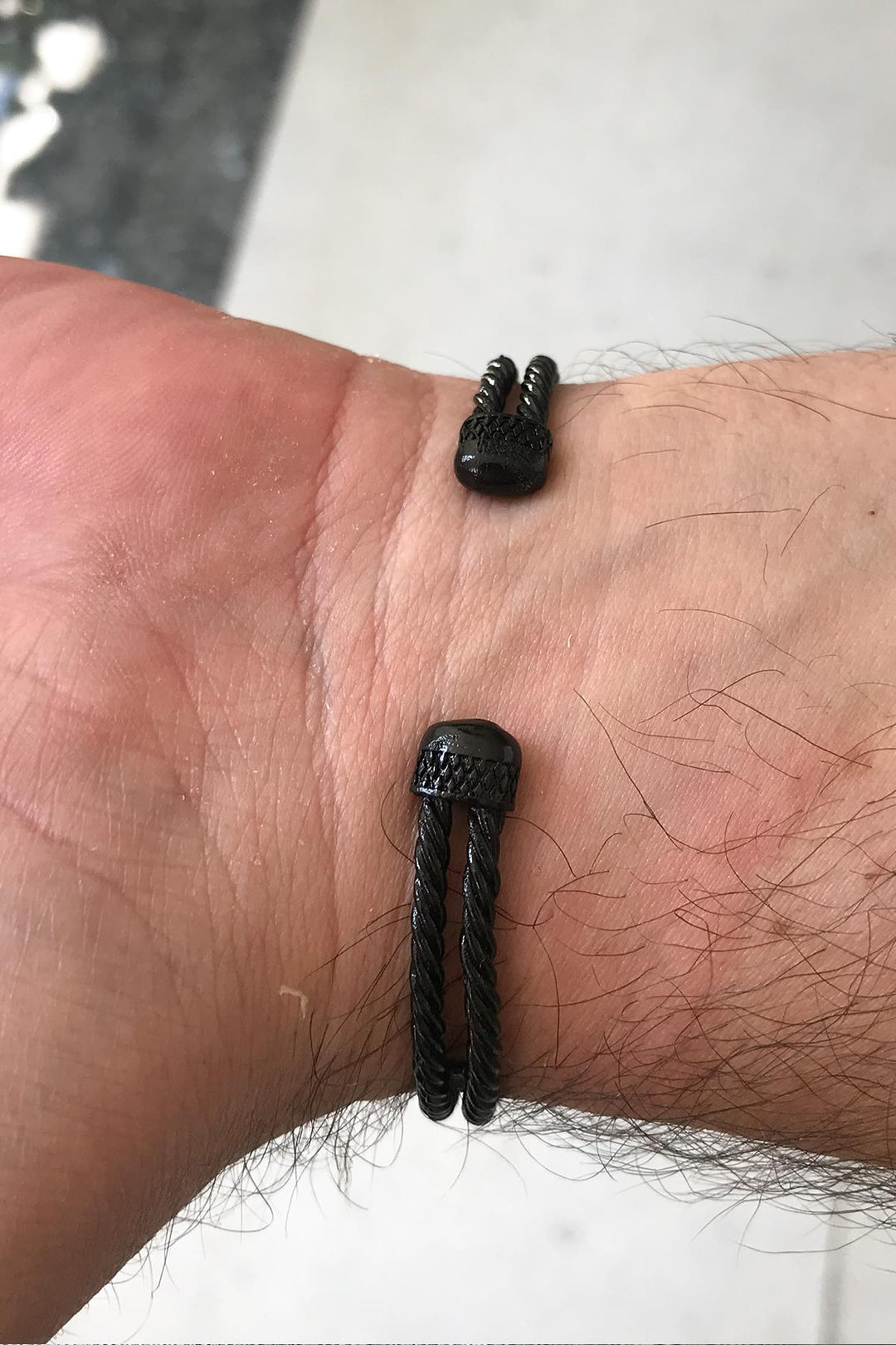 NVM FRNCH Eagle Figure Zircon Stone Matte Black Color Handmade Adjustable Cuff Men's Bracelet FRJ11234334-B2A2 - Hastings