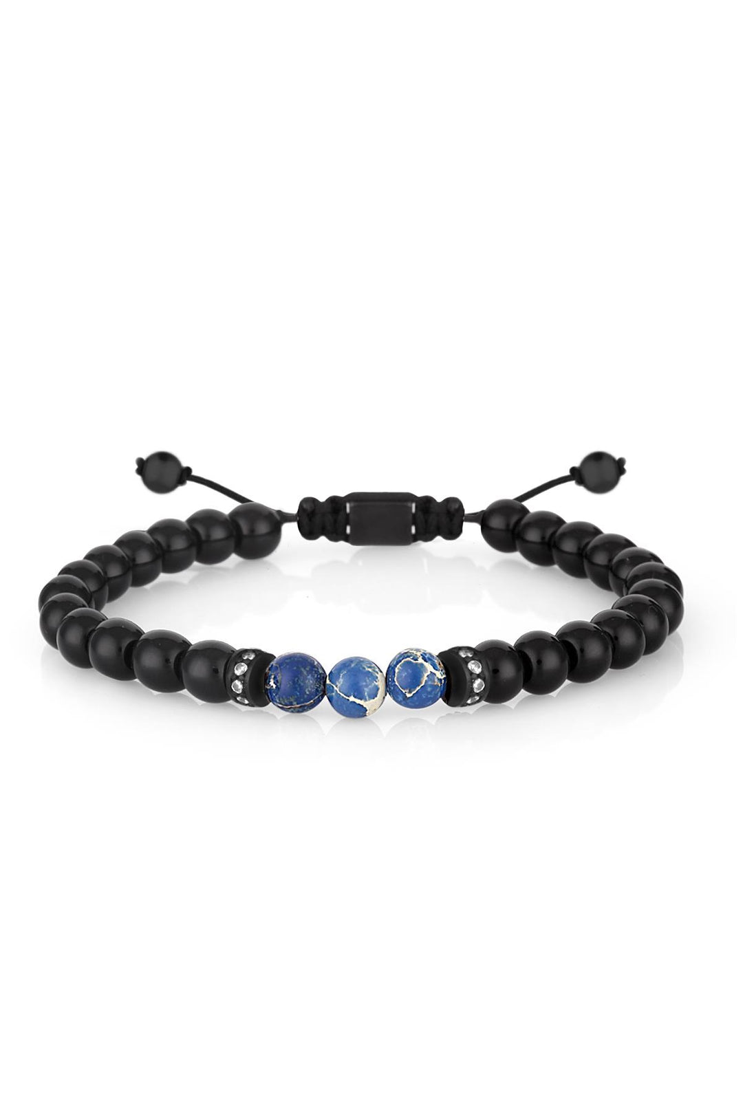 NVM FRNCH Mat Natural Stone Two-Tone Zircon Adjustable Handmade Men's Bracelet FRJ11257357-B2 - Allen