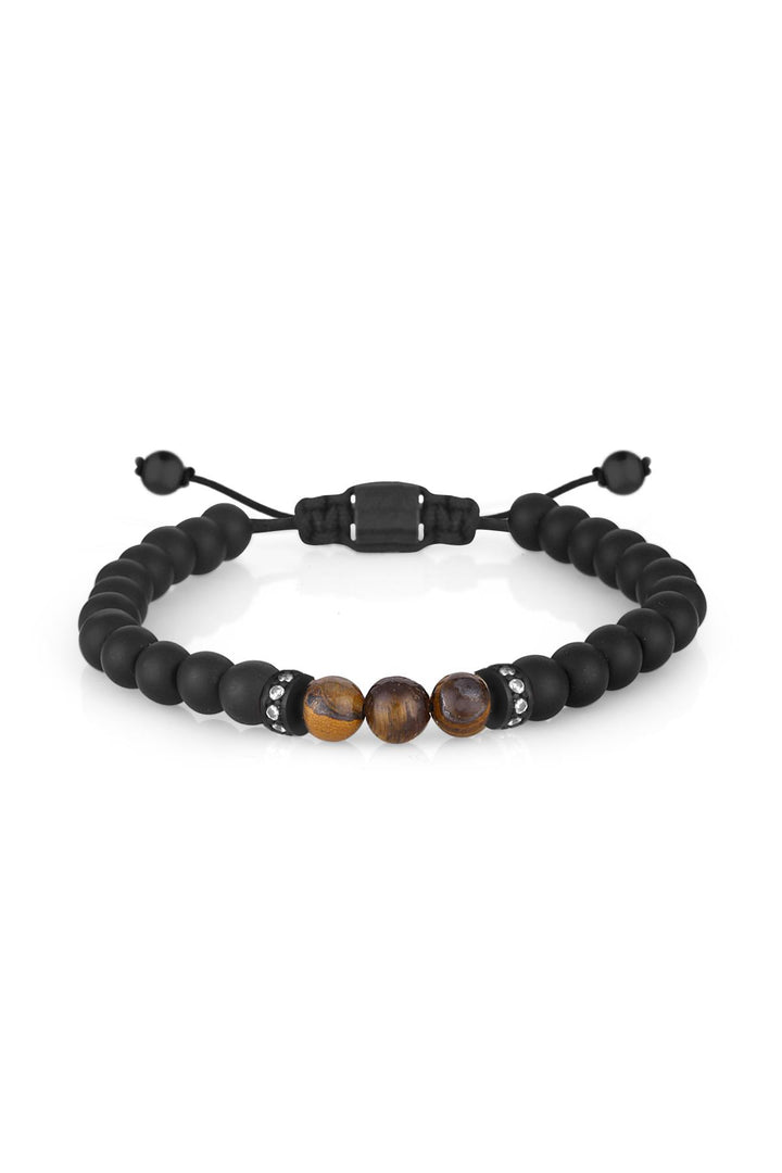 NVM FRNCH Natural Stone Double Color Adjustable Handmade Men's Bracelet FRJ11235335-B2 - Gravesend