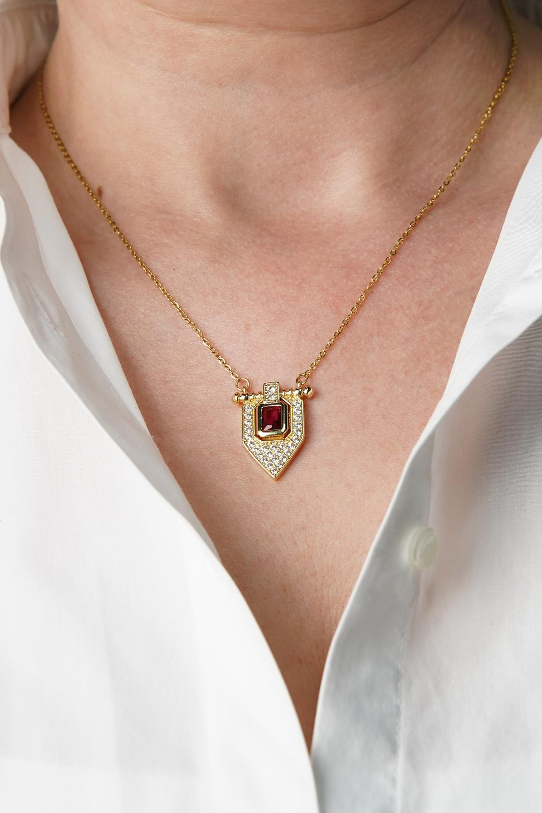 NVM FRNCH Gold Color Women's Necklace with Zircon Stone FRJ30818-918-G - Tartu