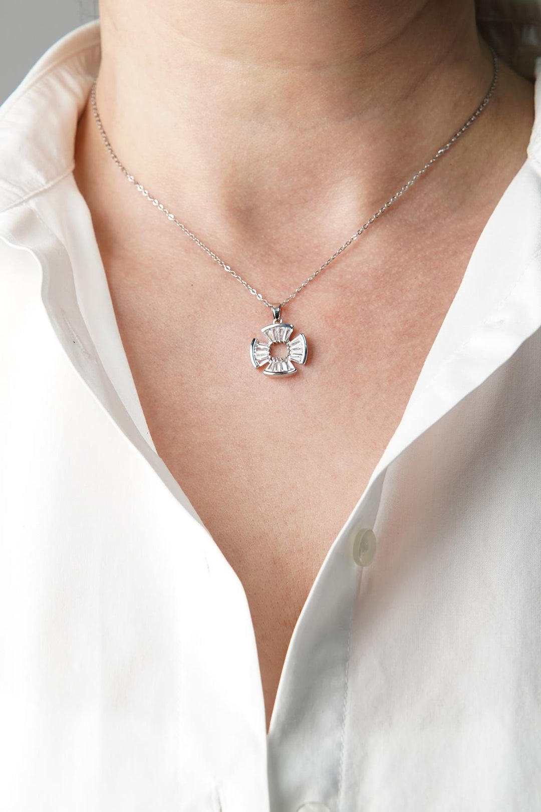 NVM FRNCH Silver Color Women's Necklace with Zircon Stone FRJ30820-920-A - Puerto Peñasco