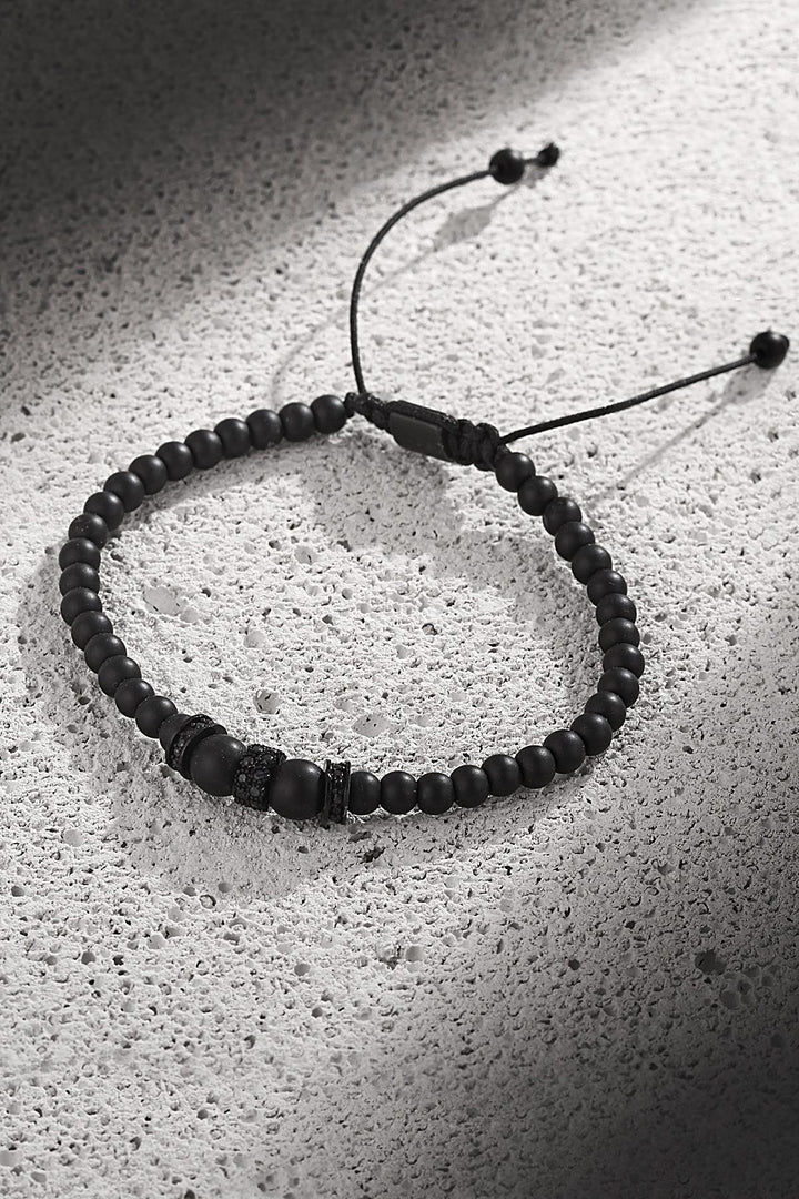 NVM FRNCH Black Matte Men's Macrame Bracelet with Zircon Stone FRJ11217317-B2 - Zaporizhzhia