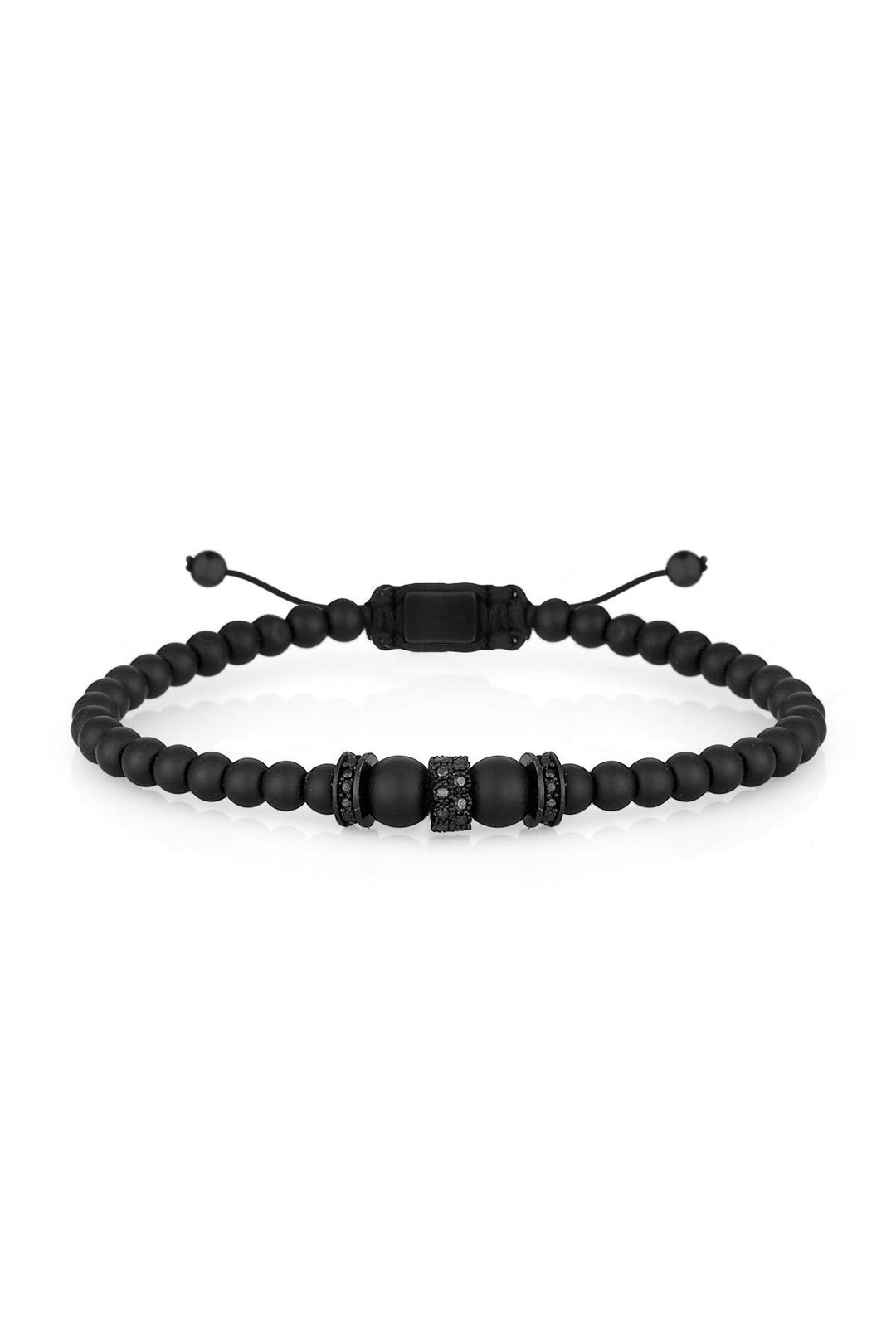 NVM FRNCH Black Matte Men's Macrame Bracelet with Zircon Stone FRJ11217317-B2 - Zaporizhzhia