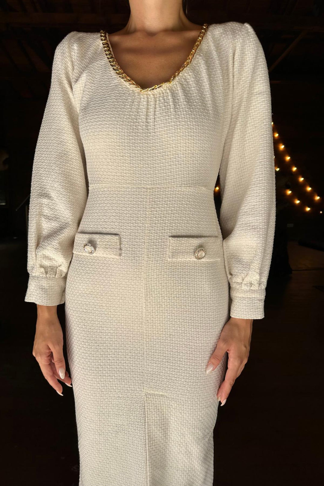 ELS Wide Neck Dress - Ecru - Daytona Beach