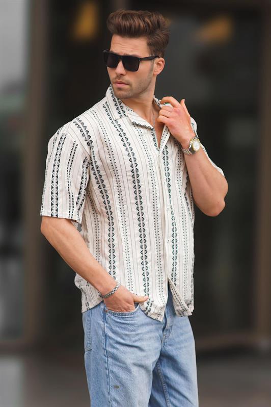 MDX Black Patterned Short Sleeve Men's Shirt 6741 - Eagan