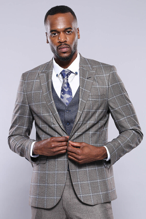 WSS Vested Grey Men Suit  - Siegburg