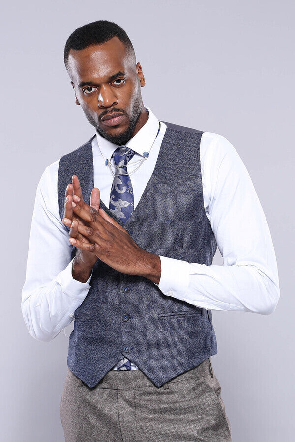 WSS Vested Grey Men Suit  - Siegburg