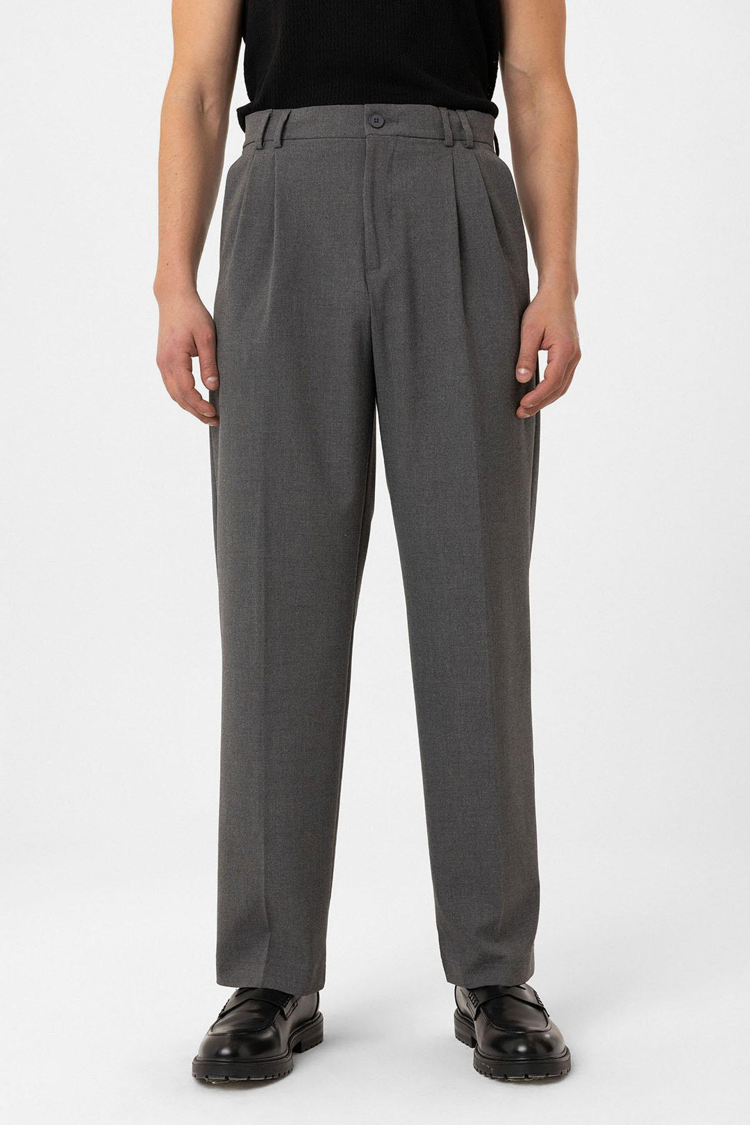ANT Antioch Gray Double Pleated Baggy Fit Men's Pants - Westminster