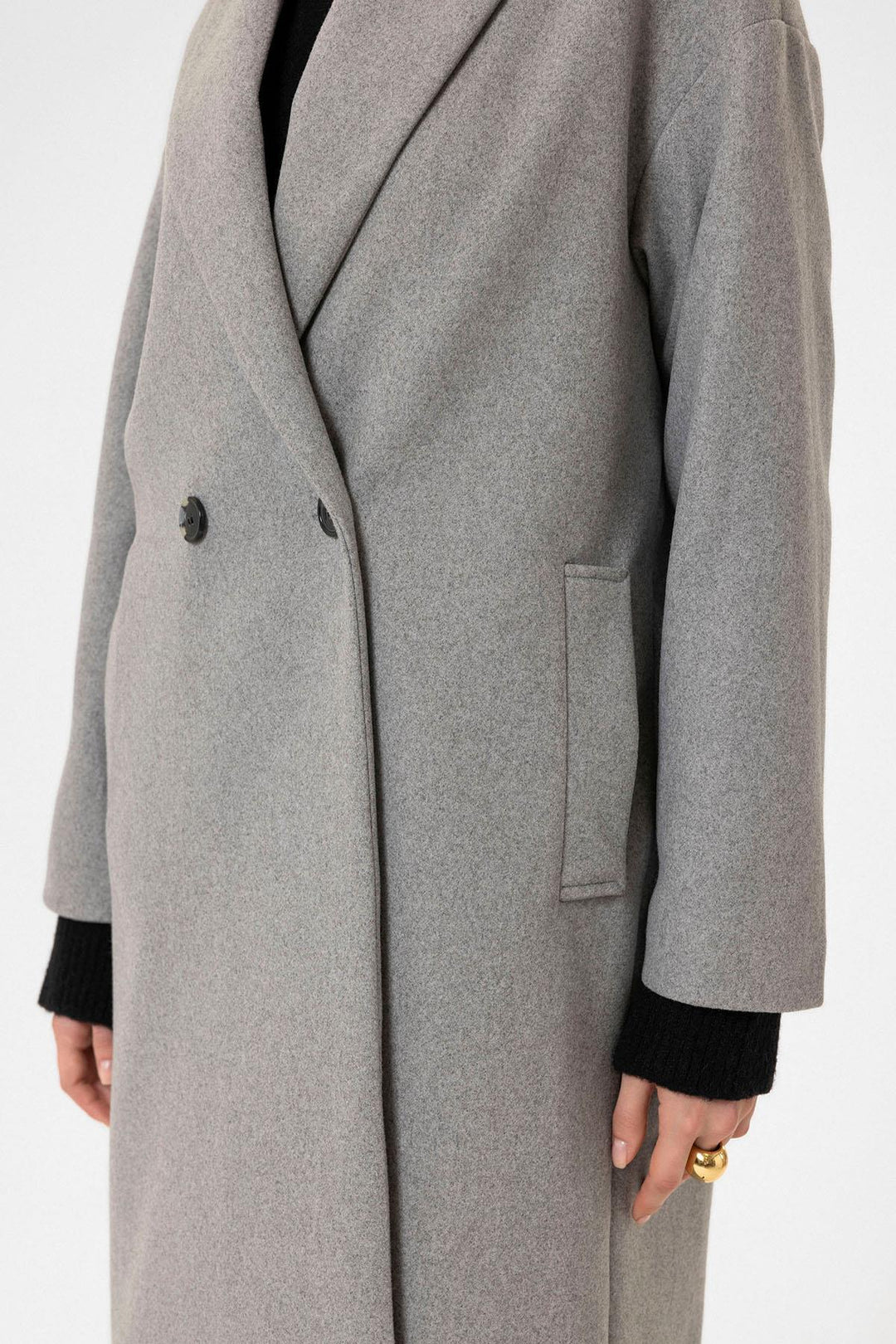 ANT Antioch Gray Women's Wrap Closure Oversized Coat - Sahuarita