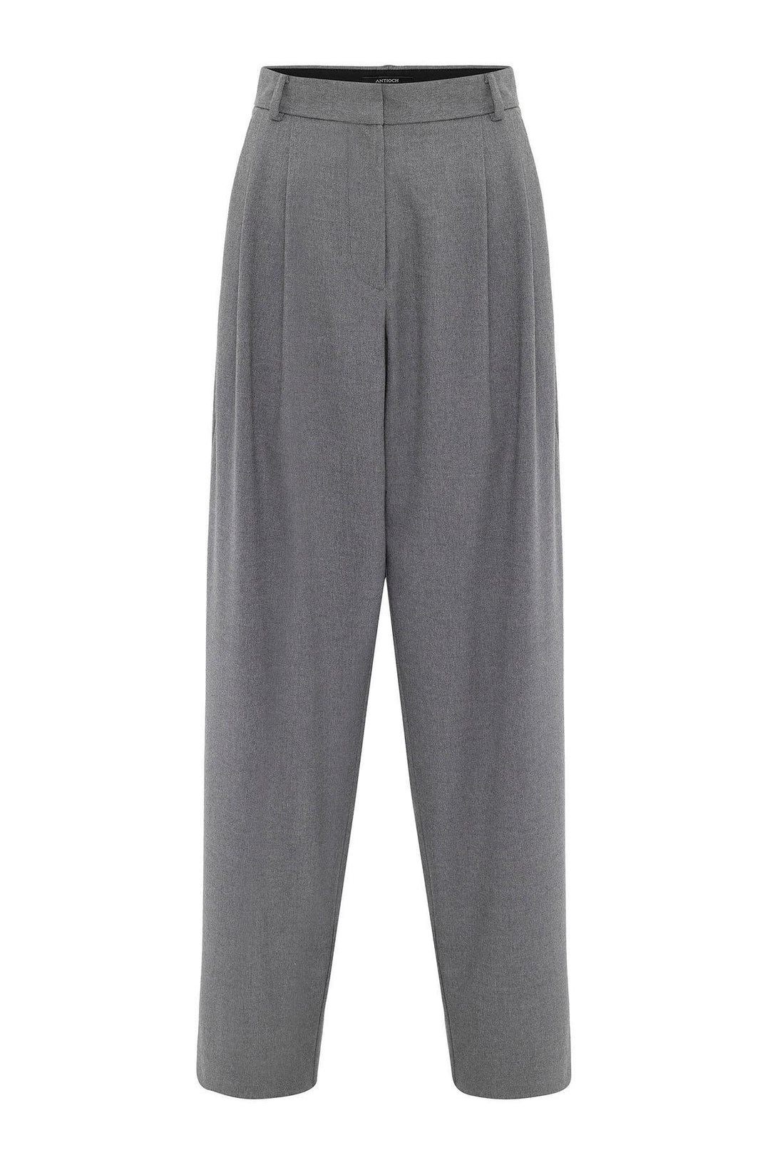 ANT Antioch Gray Women's High Waist Pants with Detailed Straight Fit - Roanne