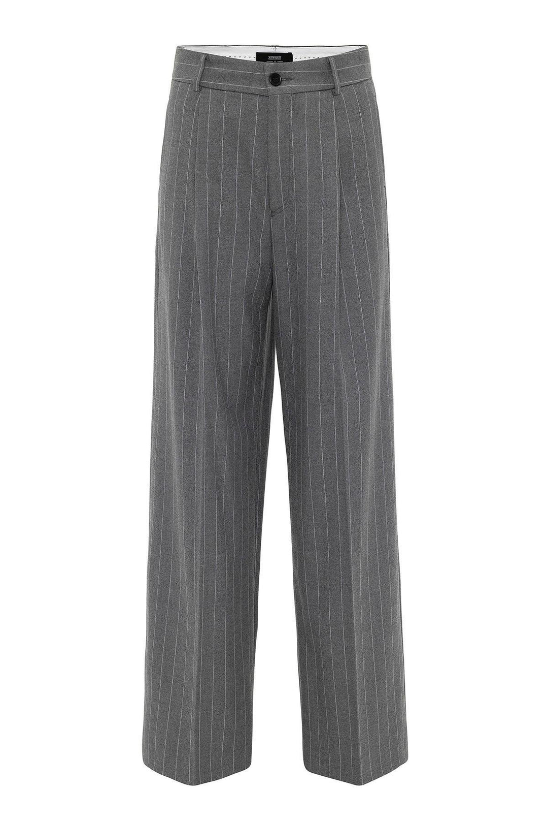 ANT Antioch Gray Women's High Waist Pleated Striped Pants - Kingston