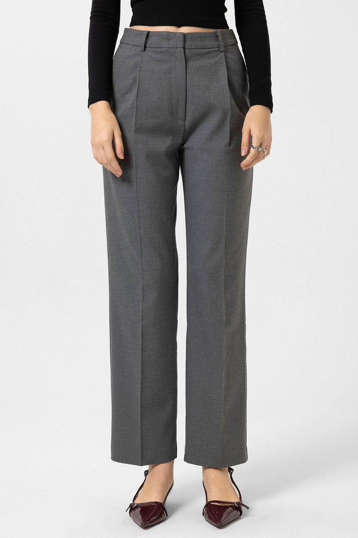 ANT Antioch Gray Women's High Waist Pleated Pants - Oldham