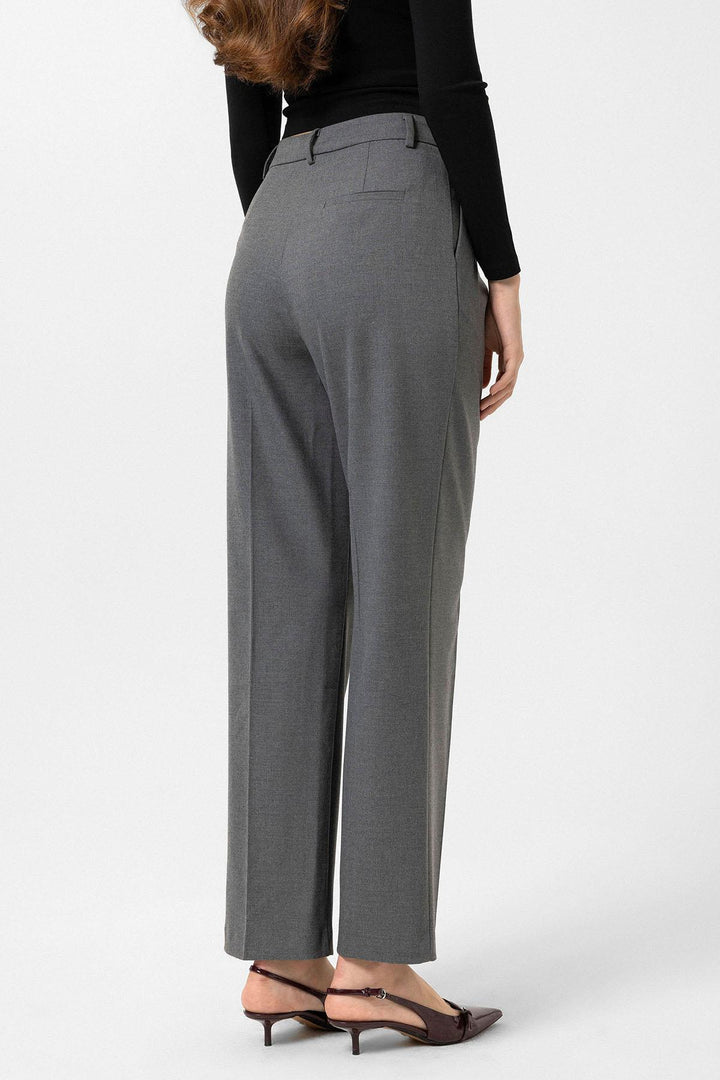 ANT Antioch Gray Women's High Waist Pleated Pants - Oldham