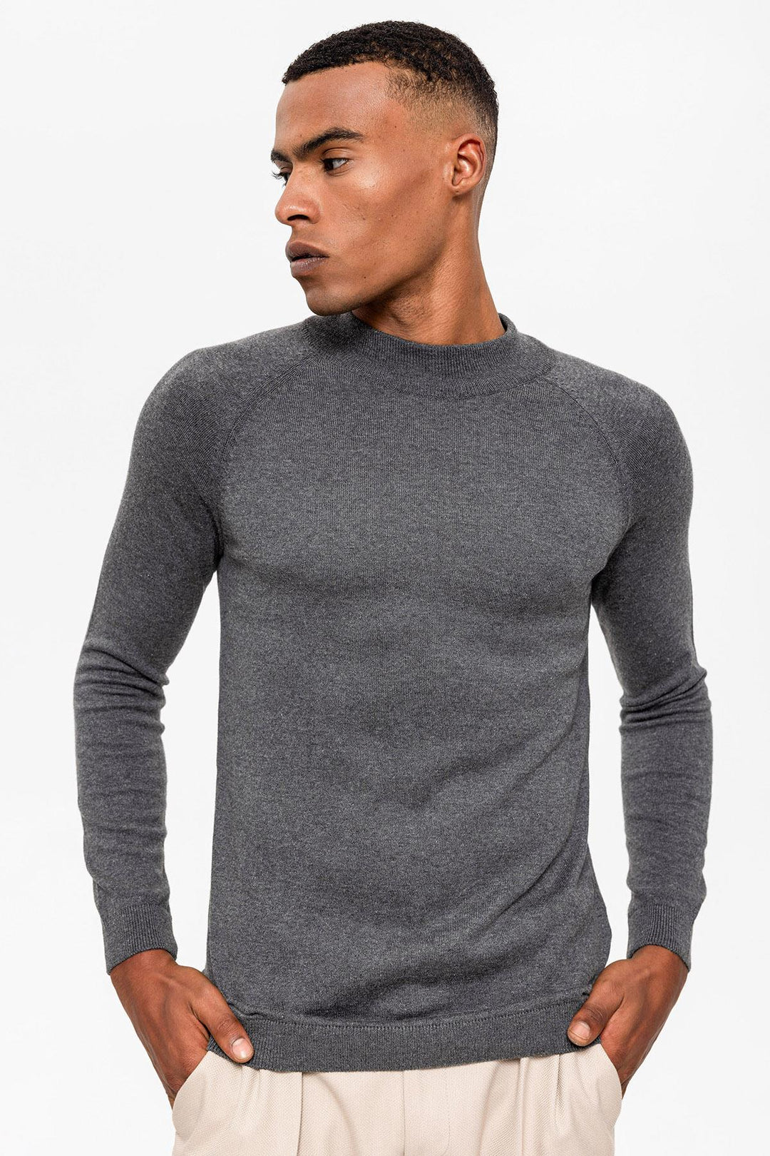 ANT Antioch Gray Melange Half-Zip Men's Sweater - Urbandale
