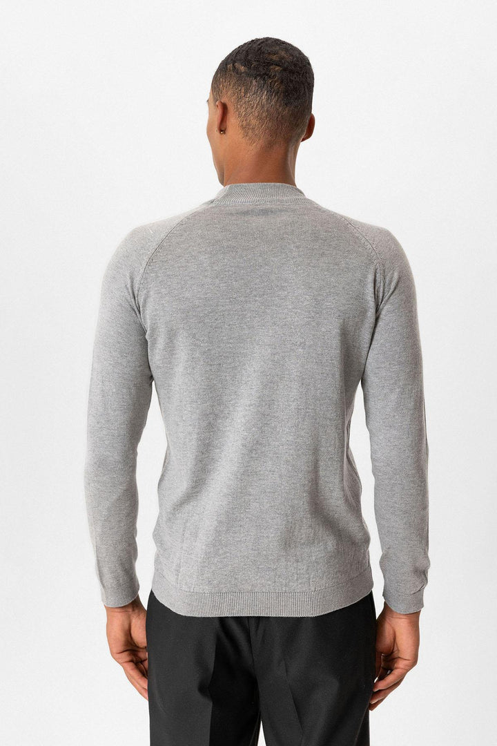 ANT Antioch Gray Melange Half-Zip Men's Sweater - Urbandale