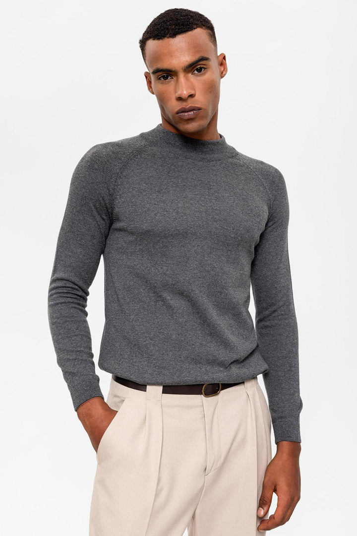 ANT Antioch Gray Melange Half-Zip Men's Sweater - Urbandale