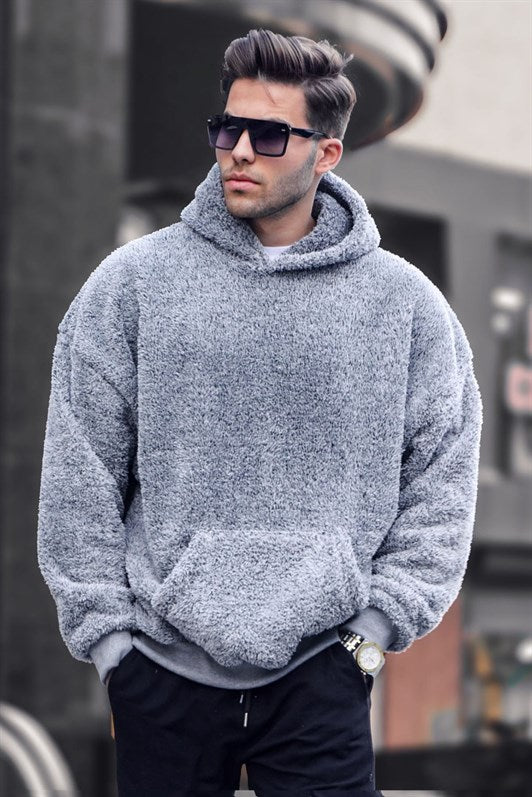 MDX Gray Plush Hooded Men's Sweatshirt 6050 - Oceanside