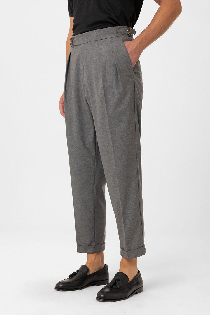 ANT Antioch Gray Pleated High Waist Men's Pants - Mount Vernon