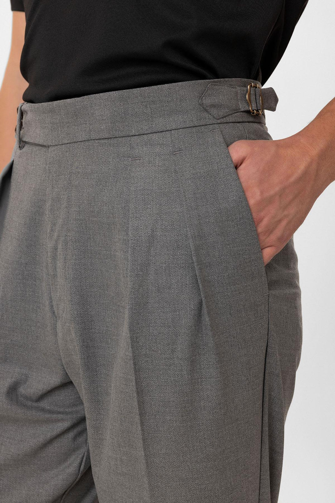 ANT Antioch Gray Pleated High Waist Men's Pants - Mount Vernon