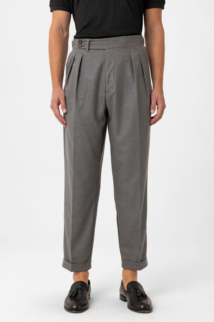 ANT Antioch Gray Pleated High Waist Men's Pants - Mount Vernon
