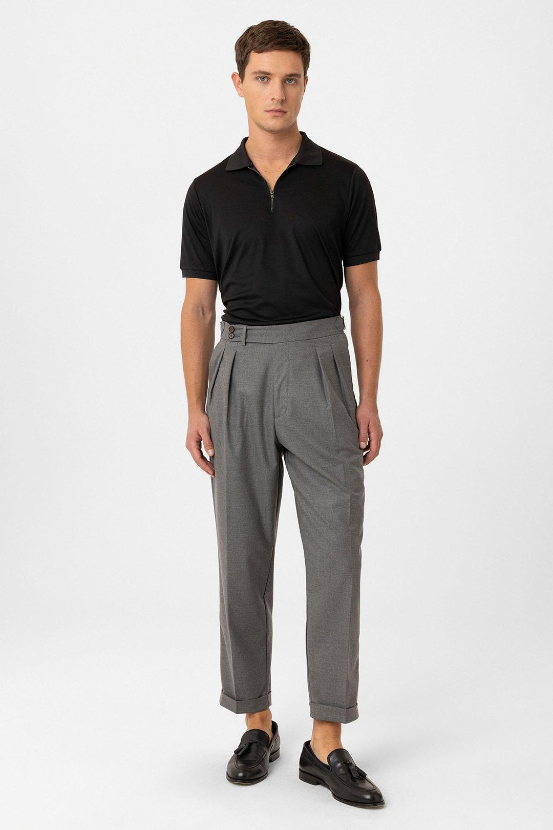 ANT Antioch Gray Pleated High Waist Men's Pants - Mount Vernon