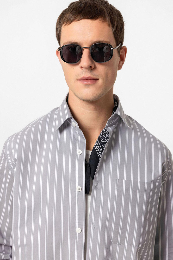 ANT Regular Fit Long Sleeve Striped Men's Shirt - Palm Coast
