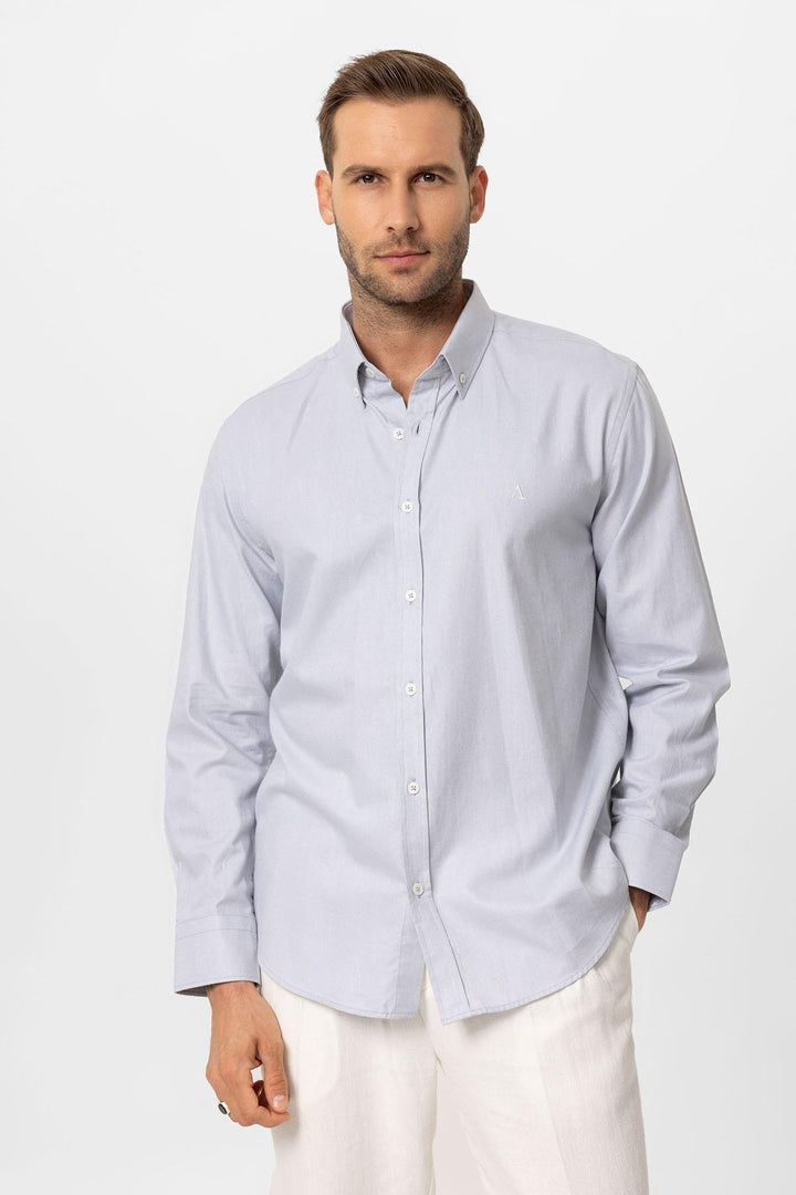 ANT Slim Fit Men's Shirt with Buttoned Collar - Den Helder