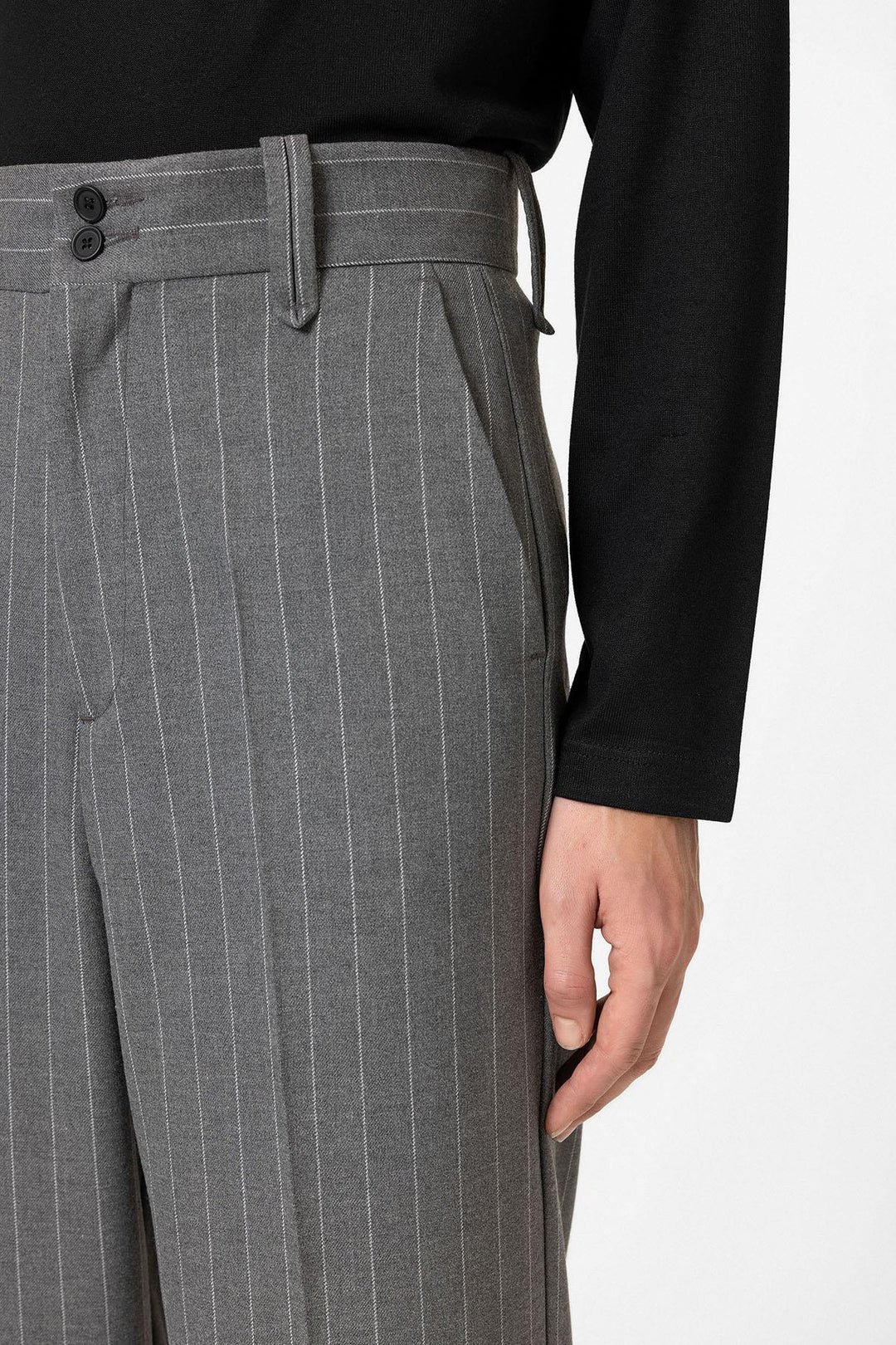 ANT Antioch Gray High Waist Striped Relaxed Fit Men's Pants - Clovis