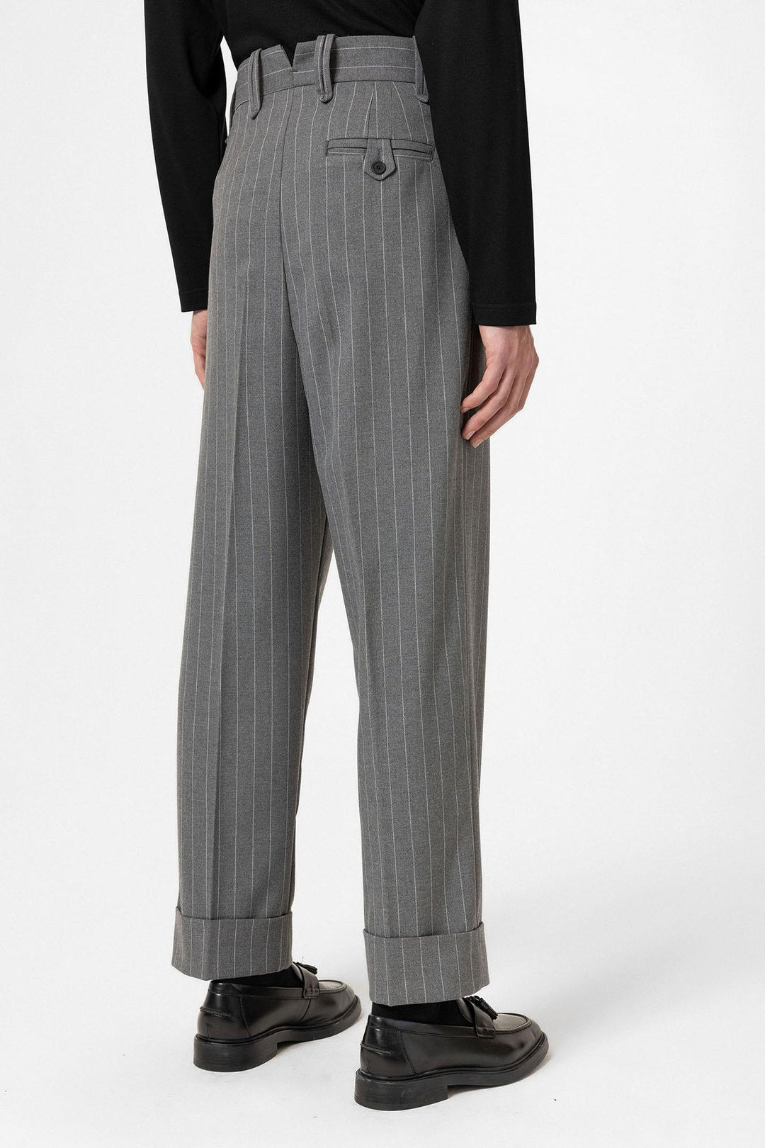 ANT Antioch Gray High Waist Striped Relaxed Fit Men's Pants - Clovis