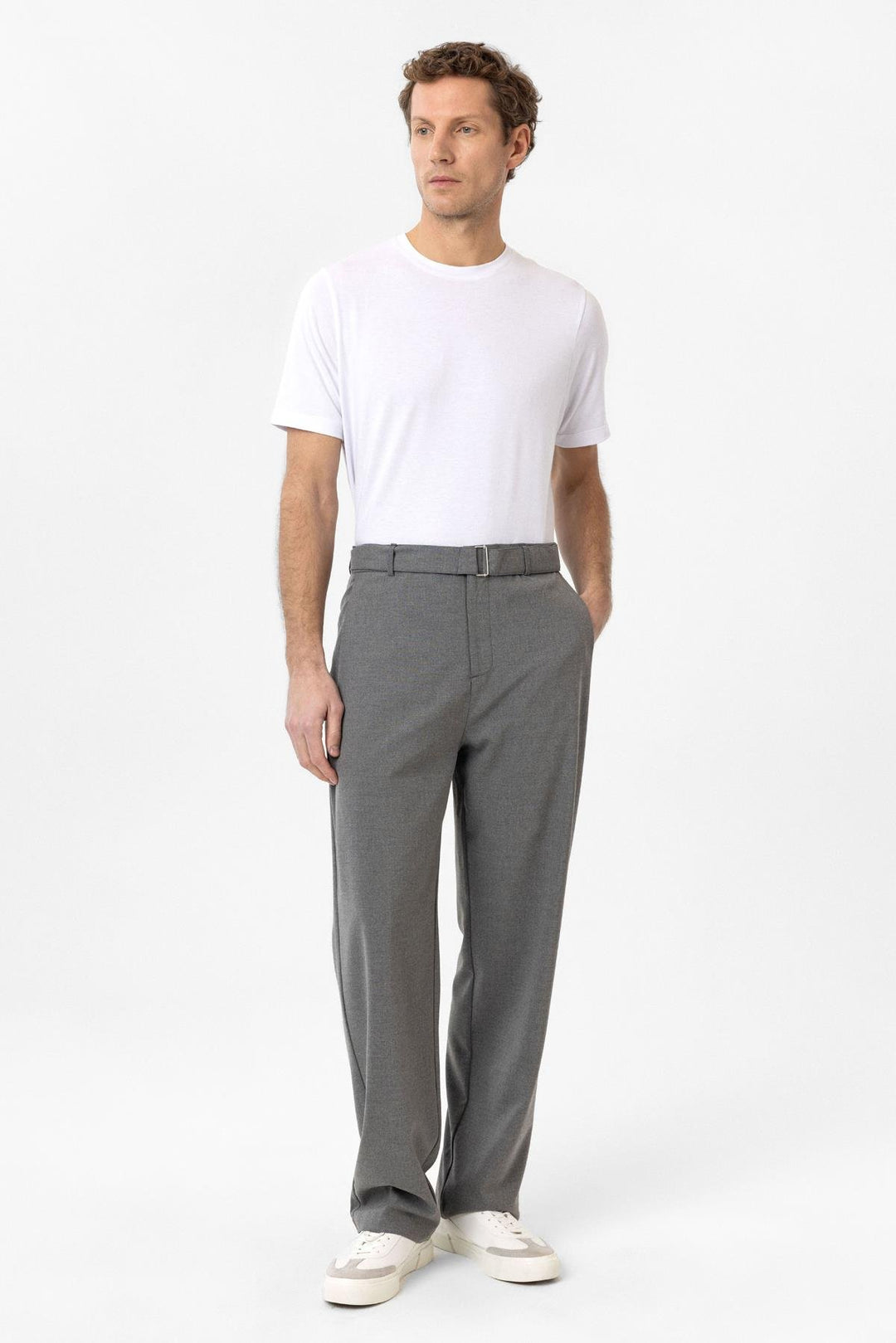 ANT Antioch Gray High Waist Belted Men's Pants - Alfortville