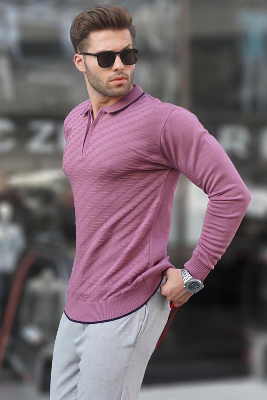 MDX Dried Rose Zippered Men's Sweater 6824 - Albufeira