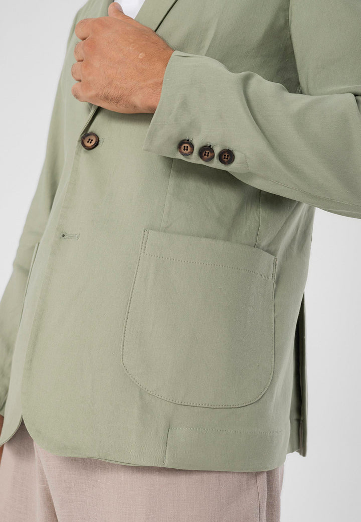 ANT Antioch Haki 100% Linen Men's Blazer Jacket - Stuttgart