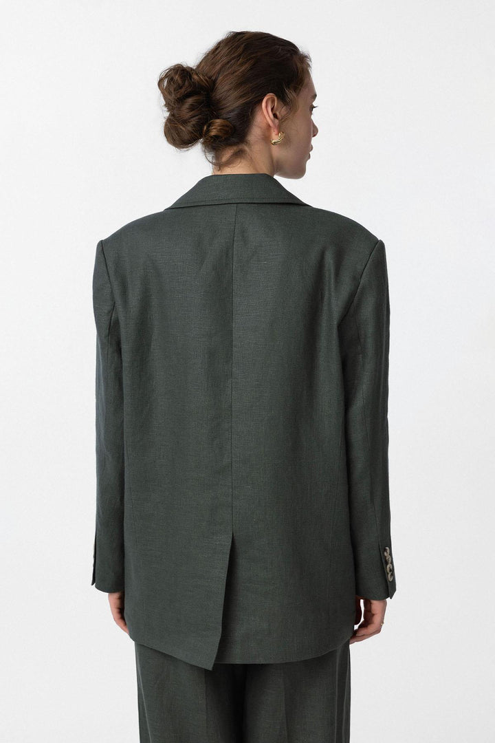 ANT Antioch Haki 100% Linen Women's Blazer Jacket - Meaux