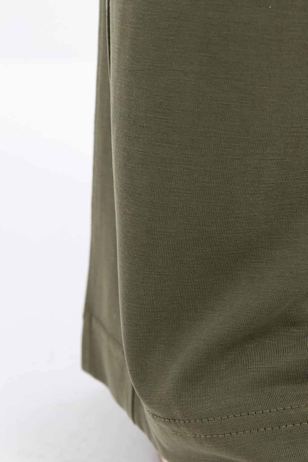 TLD Women Allday Haki Haki-large Size Elastic Waistband Lycra Wide Leg Pants - Freehold